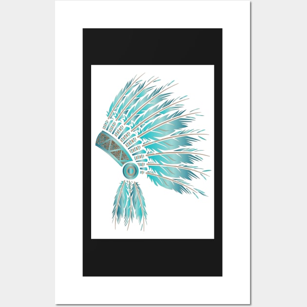 Headdress dream teal Wall Art by Accabella